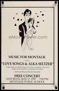 5t513 LOVE SONGS & ALKA SELTZER special 14x22 '97 great Hirschfeld artwork!