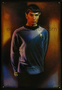 5t520 STAR TREK CREW TV commercial poster '91 Drew art of Nimoy as Spock!