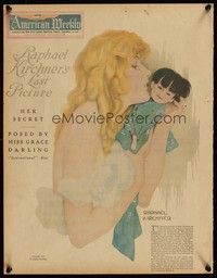 5t536 RAPHAEL KIRCHNER'S LAST PICTURE 2-sided special 16x20 '17 art of Grace Darling by Kirchner!
