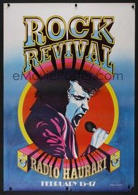 5t540 ROCK REVIVAL New Zealand special 23x33 '70s Radio Hauraki, cool art of Elvis!