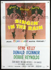 5t429 SINGIN' IN THE RAIN special poster '70s Gene Kelly, Donald O'Connor, Debbie Reynolds!