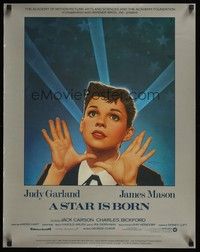 5t432 STAR IS BORN special 22x28 R83 great close up Amsel art of Judy Garland, classic!