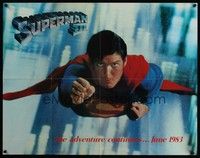5t440 SUPERMAN III teaser special 22x28 '83 cool image of Christopher Reeve flying!