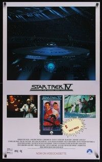 5t229 STAR TREK IV video 1sh '86 Leonard Nimoy, William Shatner. the Voyage Home!
