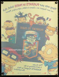 5t423 RUGRATS PASSPORT TO PARIS SWEEPSTAKES static cling poster '00 artwork of the Rugrats!
