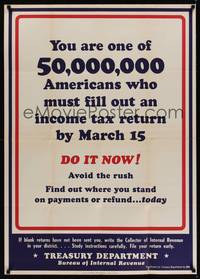 5t557 TREASURY DEPARTMENT special poster '44 you must fill out an income tax return!
