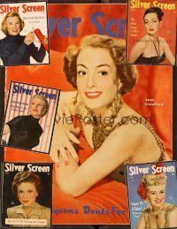 5v024 LOT OF 6 SILVER SCREEN MAGAZINES lot '49 Rogers, Grable, Lamour, Crawford, Shirley Temple