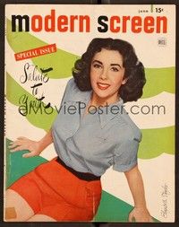 5v105 MODERN SCREEN magazine June 1949 Liz Taylor by Nickolas Murray, Salute to Youth issue!