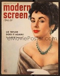 5v108 MODERN SCREEN magazine March 1952 sexy Elizabeth Taylor by Nickolas Murray!