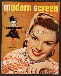 5v103 MODERN SCREEN magazine October 1948 smiling head & shoulders portrait of Judy Garland!