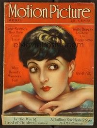 5v062 MOTION PICTURE magazine April 1927 artwork of Lya De Putti by Marland Stone!