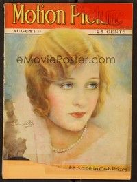 5v066 MOTION PICTURE magazine August 1927 art of pretty Dolores Costello by Marland Stone!