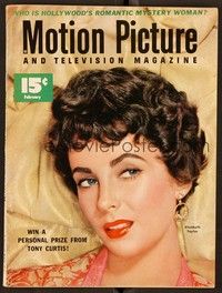 5v118 MOTION PICTURE magazine February 1953 c/u of Elizabeth Taylor by Carlyle Blackwell Jr!