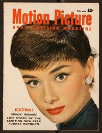 5v120 MOTION PICTURE magazine February 1954 Audrey Hepburn the exciting new star by Bud Fraker!