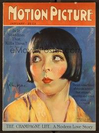5v059 MOTION PICTURE magazine January 1927 great art of Colleen Moore by Marland Stone!