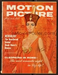 5v128 MOTION PICTURE magazine March 1962 artwork of Liz Taylor from Cleopatra by Robert McGinnis!