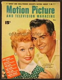 5v121 MOTION PICTURE magazine May 1954 portrait of Lucille Ball & Desi Arnaz by Wally Seawell!