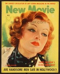 5v075 NEW MOVIE MAGAZINE magazine May 1935 great artwork portrait of Myrna Loy by Gene Rex!