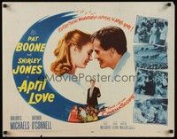 5w024 APRIL LOVE 1/2sh '57 romantic art of Pat Boone & sexy Shirley Jones!