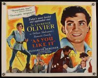 5w026 AS YOU LIKE IT 1/2sh R49 Sir Laurence Olivier in William Shakespeare's romantic comedy!