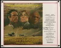 5w073 COMES A HORSEMAN 1/2sh '78 cool art of James Caan, Jane Fonda & Jason Robards in the sky!