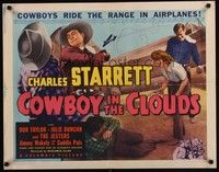5w080 COWBOY IN THE CLOUDS 1/2sh '43 cowboy Charles Starrett rides the range in an airplane!