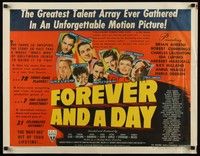 5w116 FOREVER & A DAY style A 1/2sh '43 Merle Oberon, Charles Laughton, Ida Lupino & 75 others!