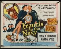 5w117 FRANCIS IN THE NAVY style A 1/2sh '55 sailor Donald O'Connor & Martha Hyer + talking mule!