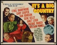 5w165 IT'S A BIG COUNTRY style B 1/2sh '51 Gary Cooper, Janet Leigh, Gene Kelly & other major stars