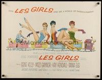 5w184 LES GIRLS style A 1/2sh '57 art of Gene Kelly + sexy Mitzi Gaynor, Kay Kendall & Taina Elg