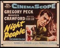 5w216 NIGHT PEOPLE 1/2sh '54 great art of military soldier Gregory Peck in uniform!