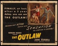 5w232 OUTLAW 1/2sh R50 Howard Hughes, RW artwork of sexy Jane Russell in peril!