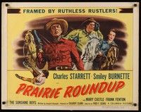 5w243 PRAIRIE ROUNDUP 1/2sh '51 Charles Starrett & Smiley Burnette outshooting robber barons!