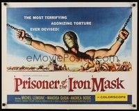 5w244 PRISONER OF THE IRON MASK 1/2sh '62 cool art of the most terrifying torture ever devised!