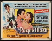 5w245 PURPLE MASK style B 1/2sh '55 masked avenger Tony Curtis w/pretty Colleen Miller!