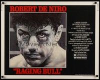 5w249 RAGING BULL 1/2sh '80 Martin Scorsese, classic close up boxing image of Robert De Niro!