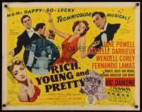 5w257 RICH, YOUNG & PRETTY style B 1/2sh '51 Jane Powell is romanced in Paris France!