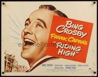 5w261 RIDING HIGH style B 1/2sh '50 portrait art of Bing Crosby, Frank Capra, horse racing!