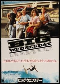 5w377 BIG WEDNESDAY Japanese '78 John Milius surfing classic, cool image of cast leaning on car!