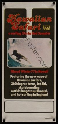 5x004 HAWAIIAN SAFARI Aust daybill '78 Rod Sumpter directed surfing documentary, great image!
