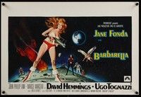 5x440 BARBARELLA Belgian '68 sexiest sci-fi art of Jane Fonda by Robert McGinnis, Roger Vadim
