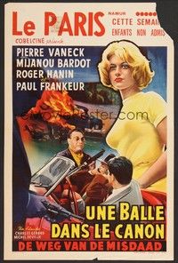 5x459 BULLET IN THE GUN BARREL Belgian '58 Pierre Vaneck, Mijanou Bardot!