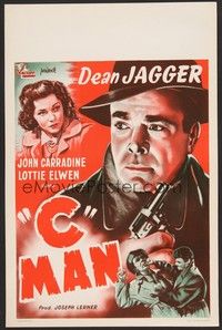 5x460 C-MAN Belgian '50s Dean Jagger as customs agent, John Carradine, Lottie Elwen!