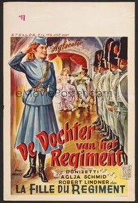 5x491 DAUGHTER OF THE REGIMENT Belgian '53 artwork of Aglaja Schmid & soldiers in uniform!
