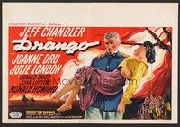 5x503 DRANGO Belgian '57 art of Jeff Chandler & man about to be hung by posse!