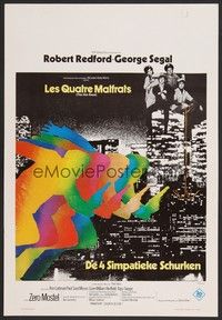 5x555 HOT ROCK Belgian '72 Robert Redford, George Segal, cool totally different Ferracci art!