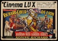 5x575 KING RICHARD & THE CRUSADERS Belgian '57 Rex Harrison, Virginia Mayo, George Sanders!