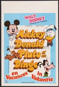 5x626 MICKEY DONALD PLUTO ET EN DINGO EN VACANCES Belgian '70s Donald Duck, Goofy as Dingo!