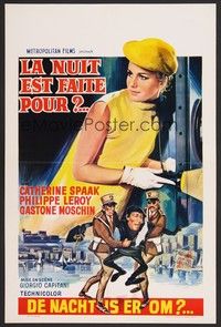 5x646 NIGHT IS MADE FOR STEALING Belgian '68 art of pretty Catherine Spaak, Philippe Leroy!