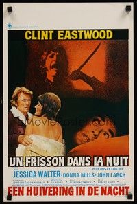 5x666 PLAY MISTY FOR ME Belgian '71 classic Clint Eastwood, image of Jessica Walter with knife!